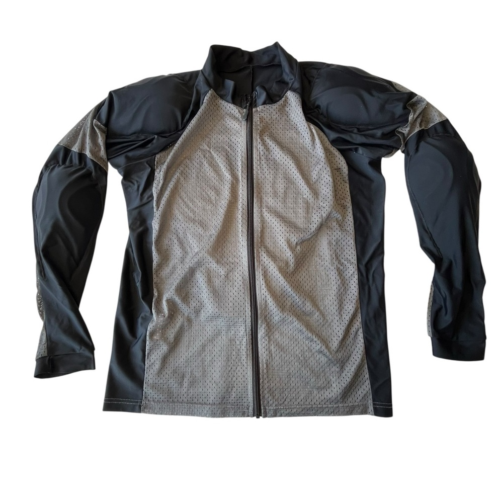 Men's Black and Gray Full-Zip Shirt w/ Armor